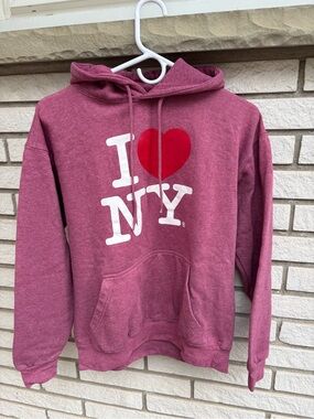 I Love NY Pullover Hoodie - Dusty Rose